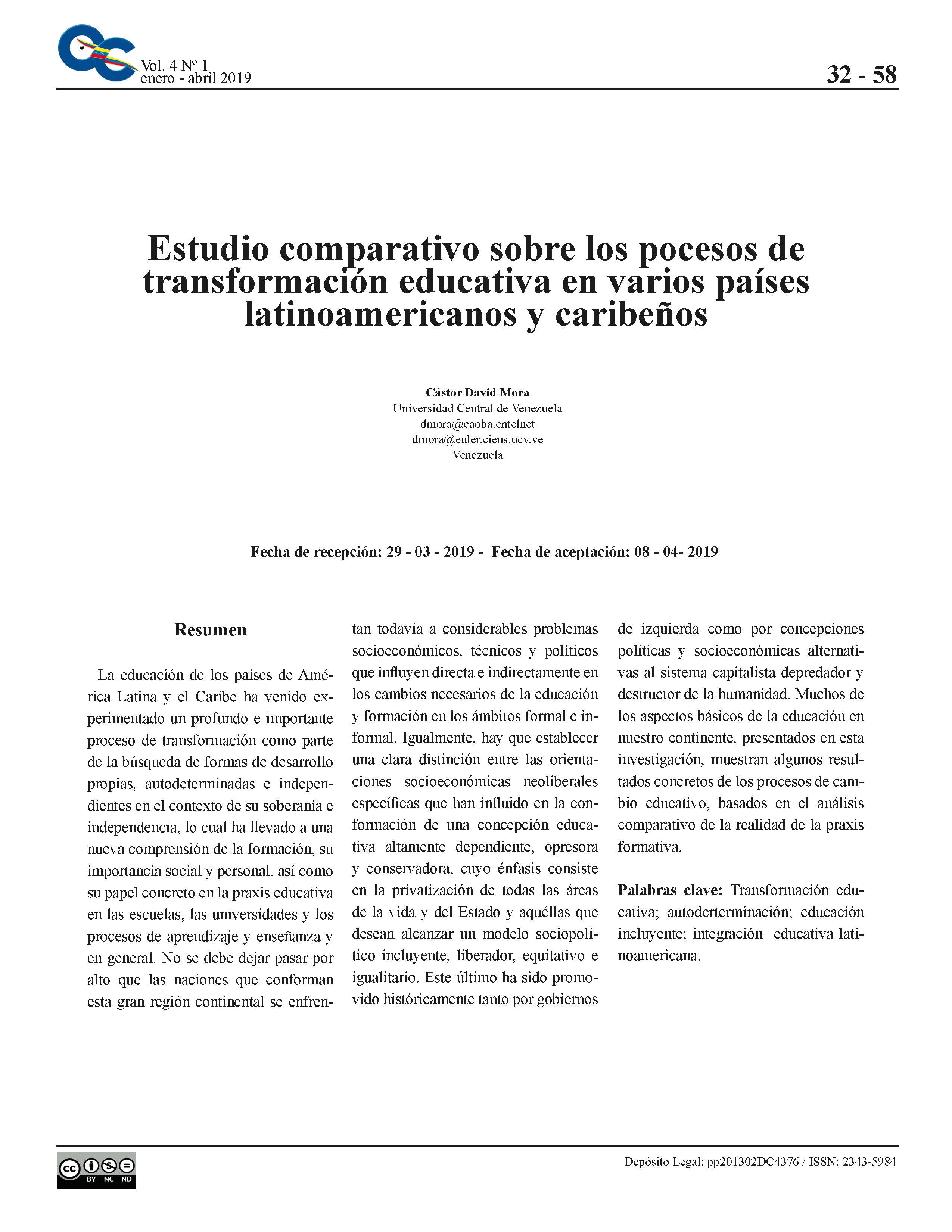 La educación de los países de Amé rica Latina y el Caribe