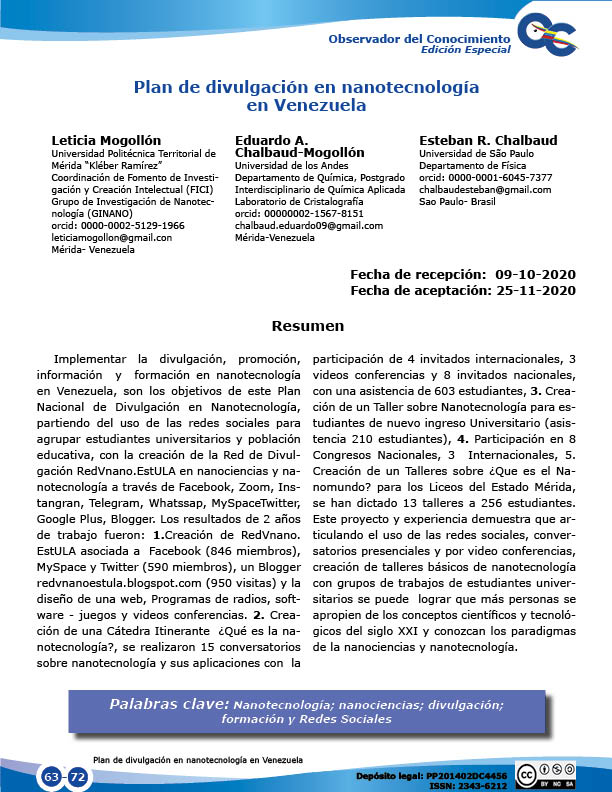 Divulgación en Nanotecnología