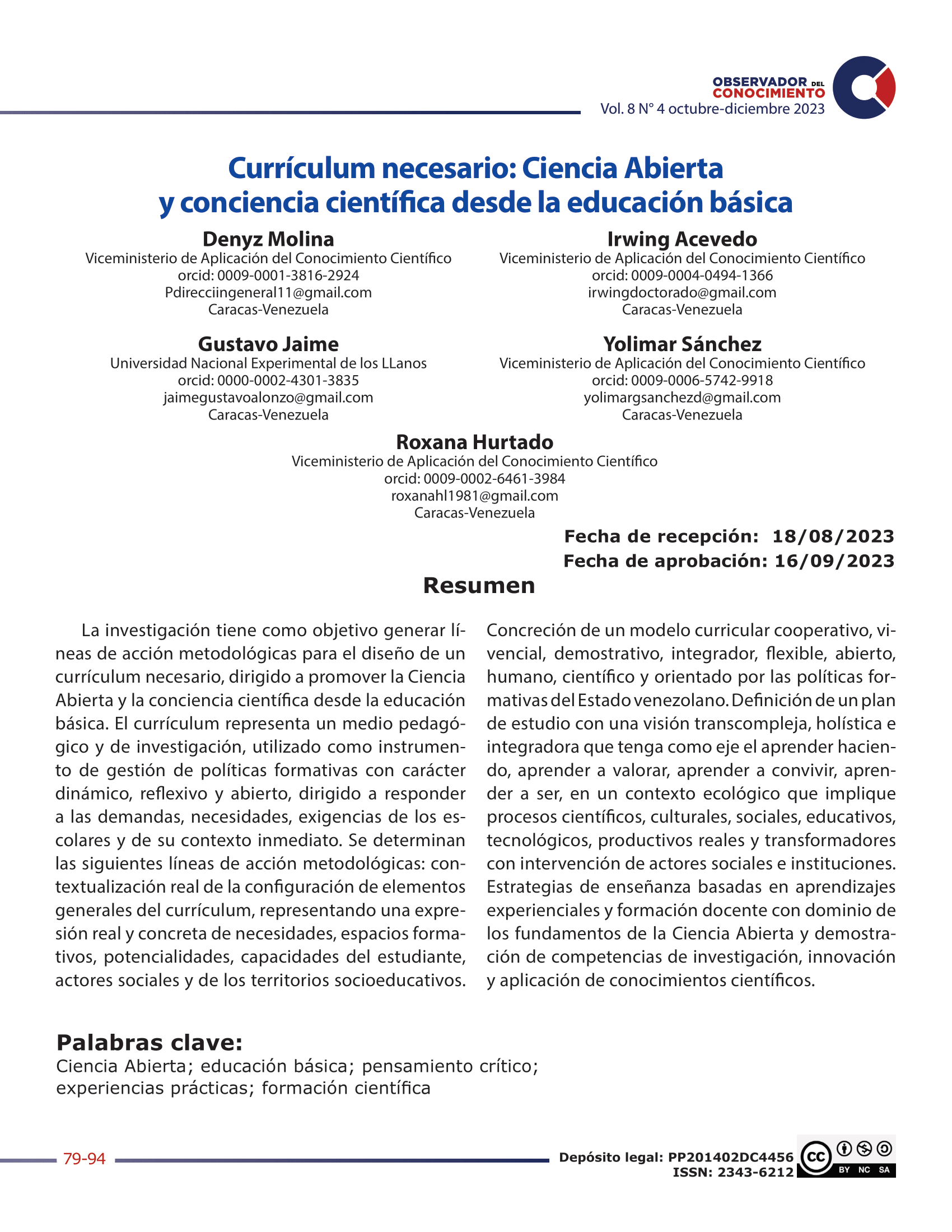 Conciencia científica desde la educación básica