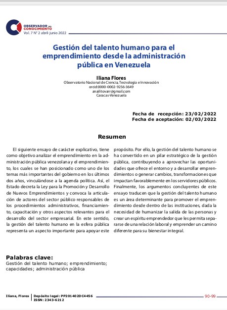 Emprendimiento en la ad ministración pública venezolana