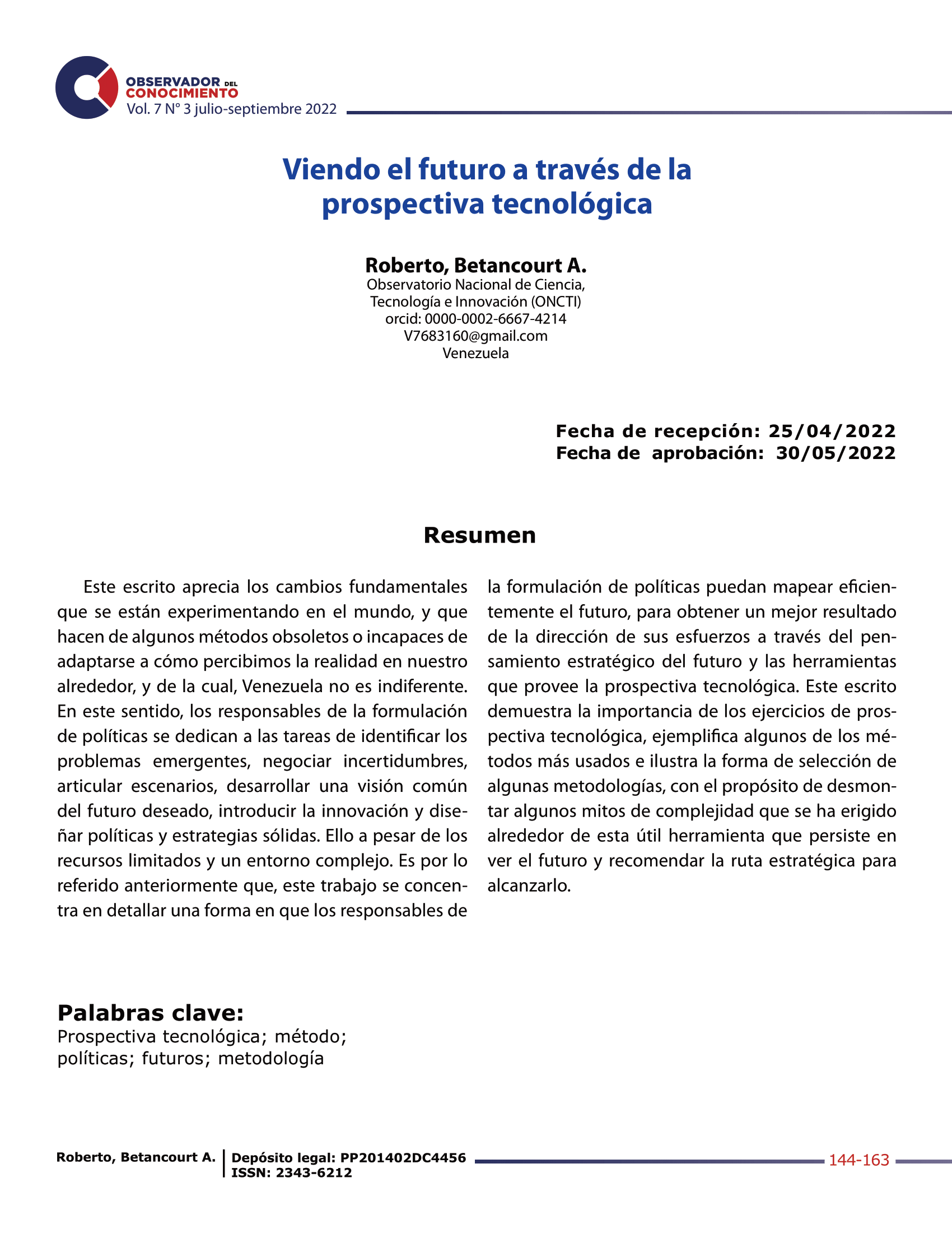 Prospectiva Tecnológica