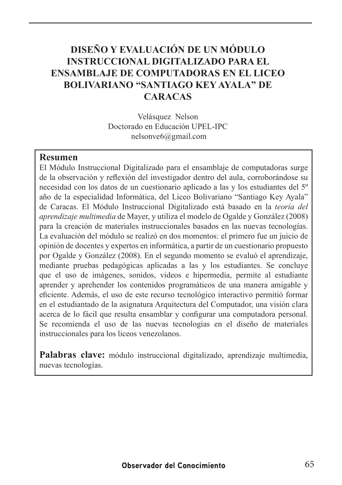 El Módulo Instruccional Digitalizado 