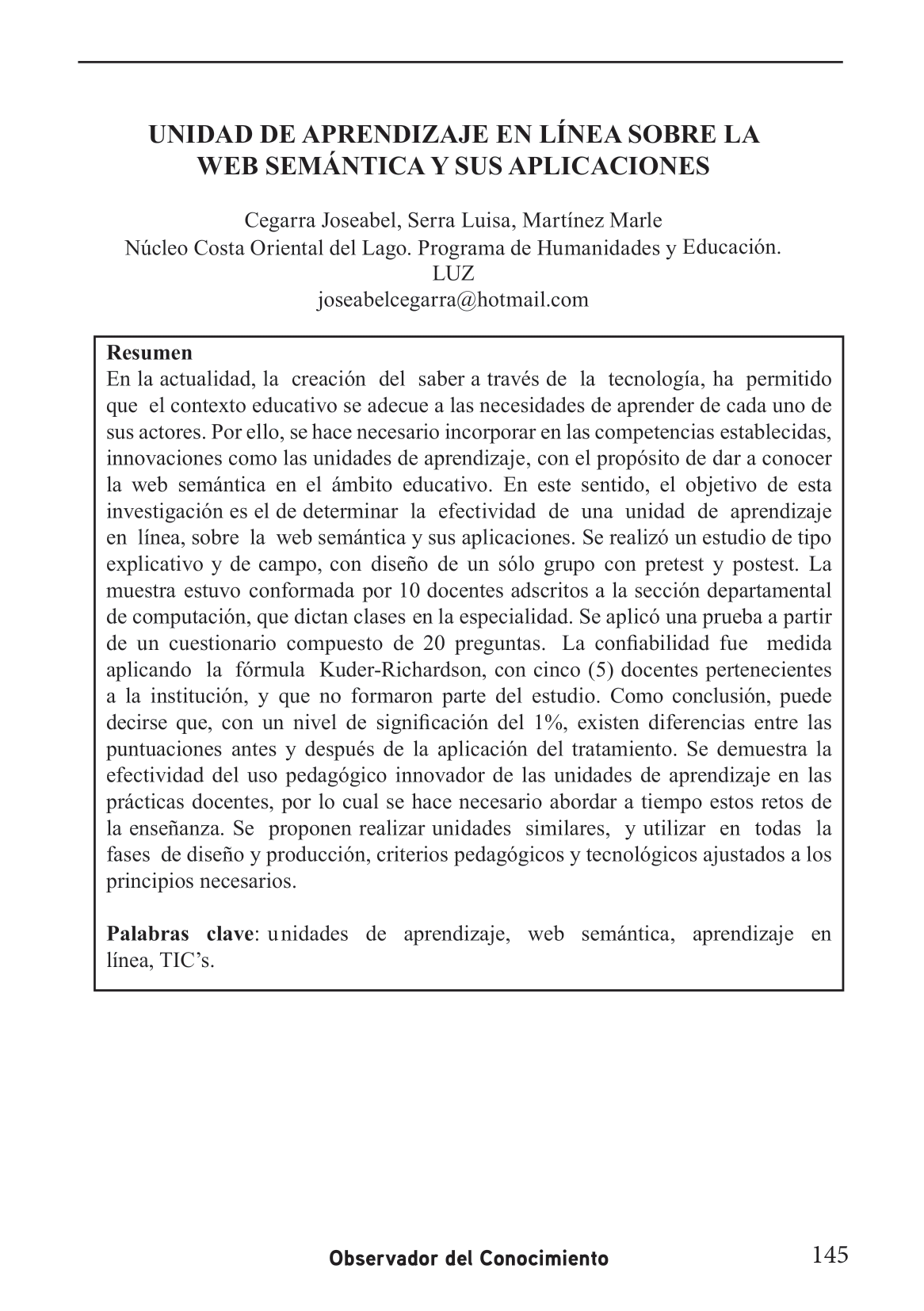  La  creación  del  saber a través de  la  tecnología