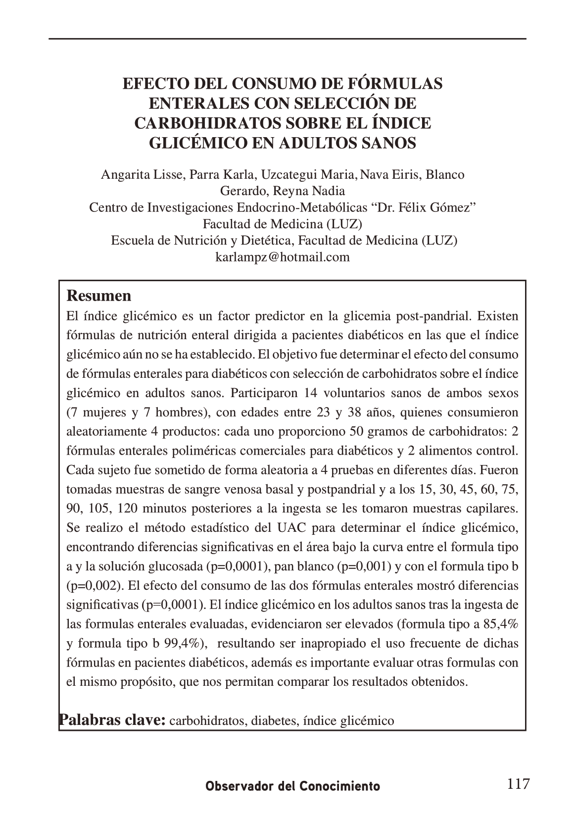  El índice glicémico 