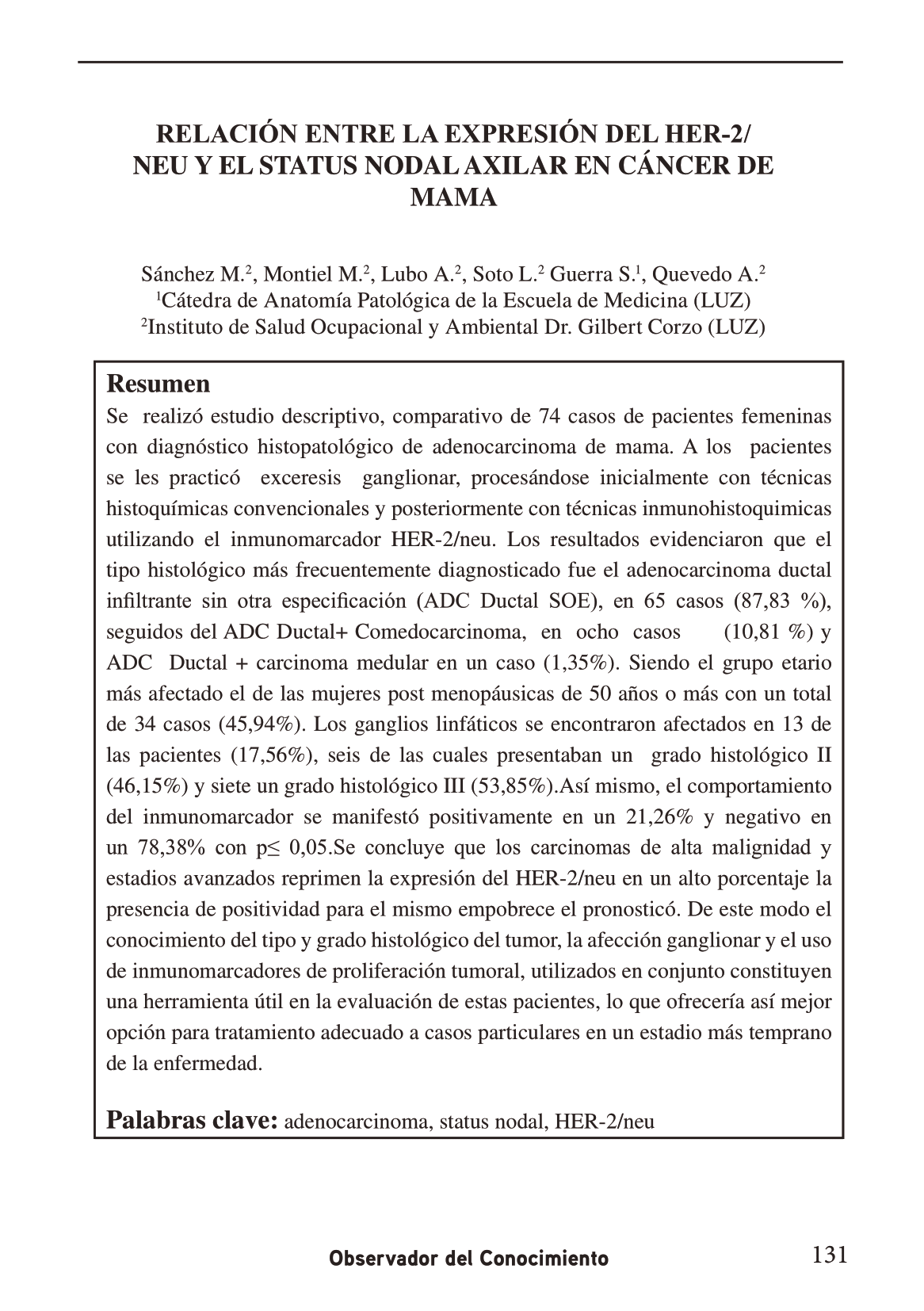 Histopatológico de adenocarcinoma de mama