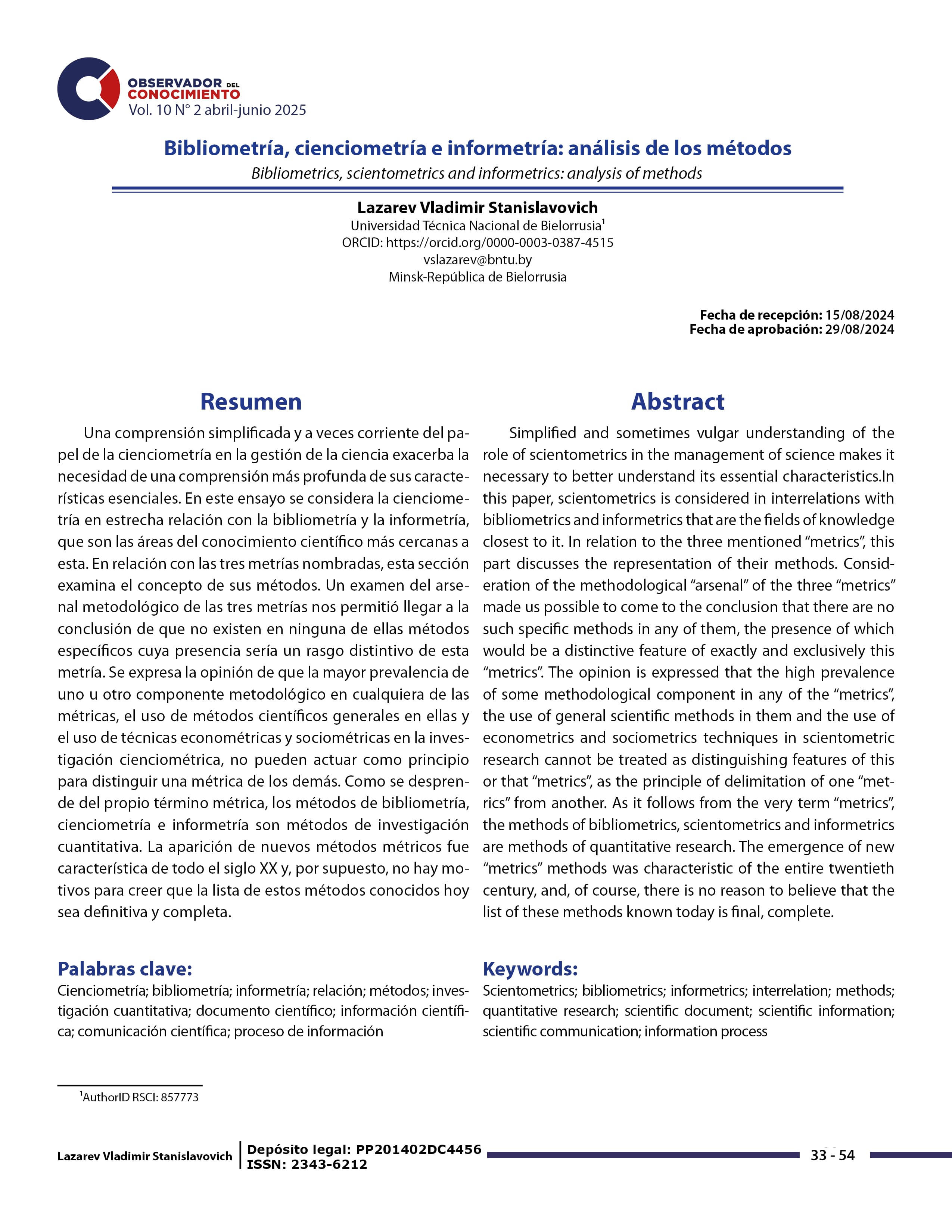 Analisís de los métodos